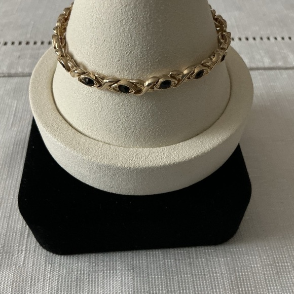 Black Gold Tone Bracelet Jewelry - Black Gold Plated “XO” Link Bracelet